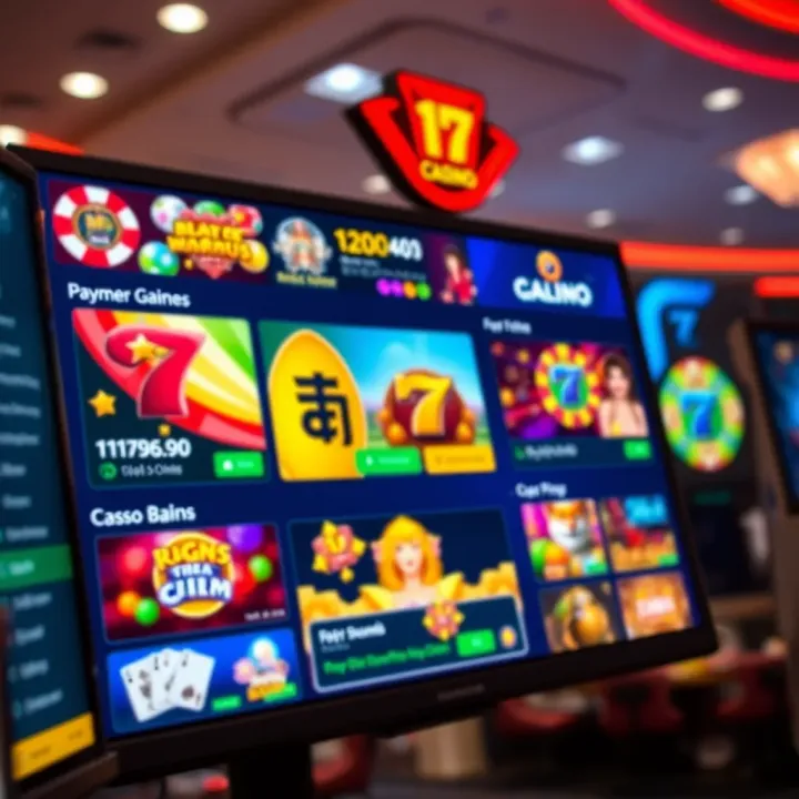 Colorful online casino interface showing a variety of gambling games and real money payment options