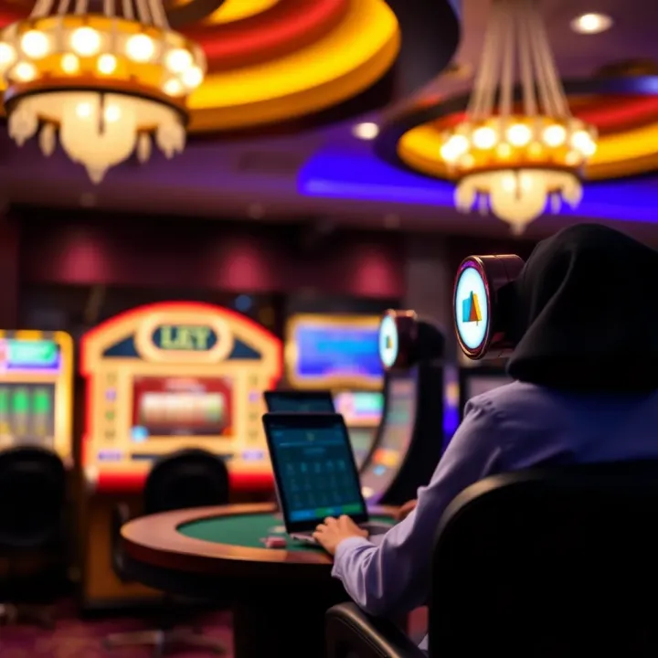 Safe and secure online casino environment with legal symbols and responsible gaming icons