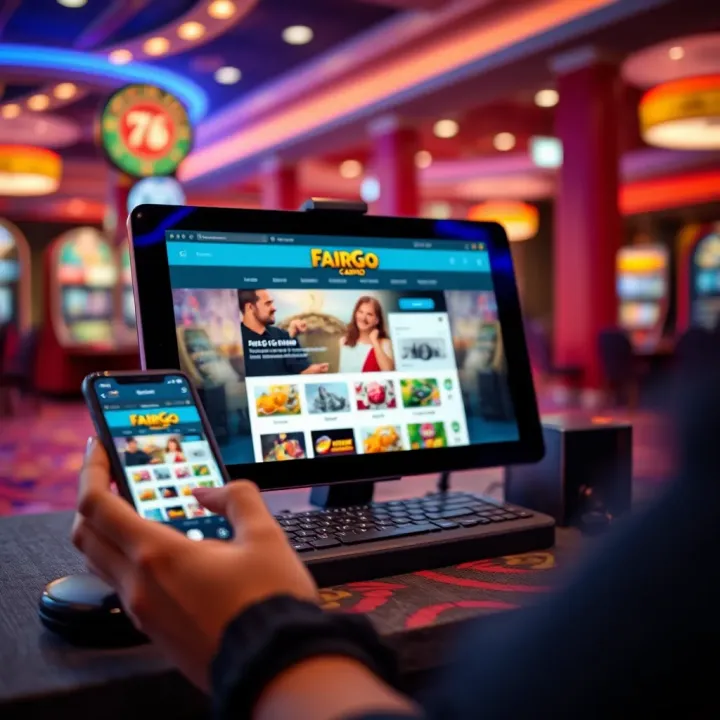 Various devices including smartphone and tablet showing FairGo Casino homepage