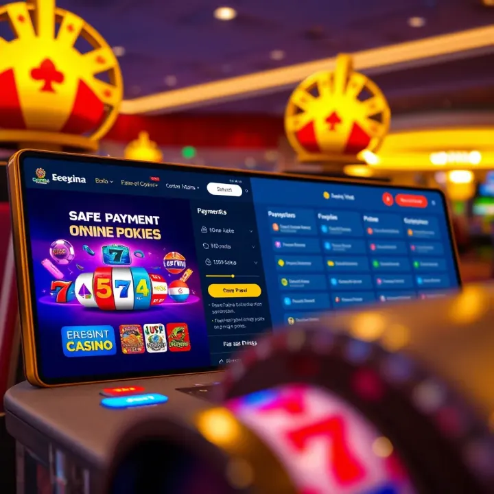 Secure online casino interface showcasing payment options and user-friendly navigation