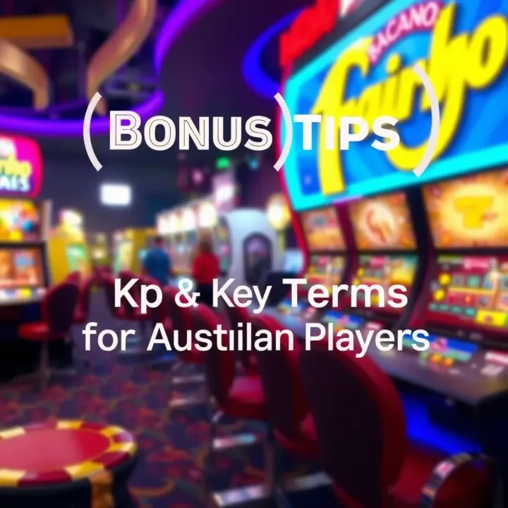 Graphic highlighting key bonus terms and tips for Australian players