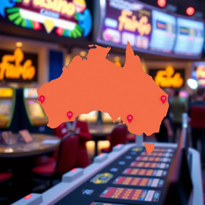 Reliable Fair Go Casino Links for Australian Gamers Illustration of Australian map highlighting reliable online casino connection points
