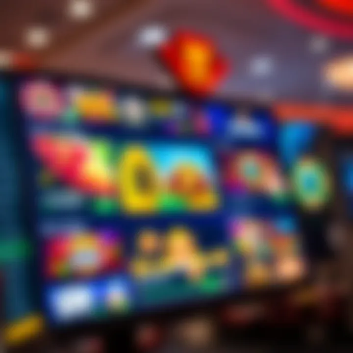 Colorful online casino interface showing a variety of gambling games and real money payment options