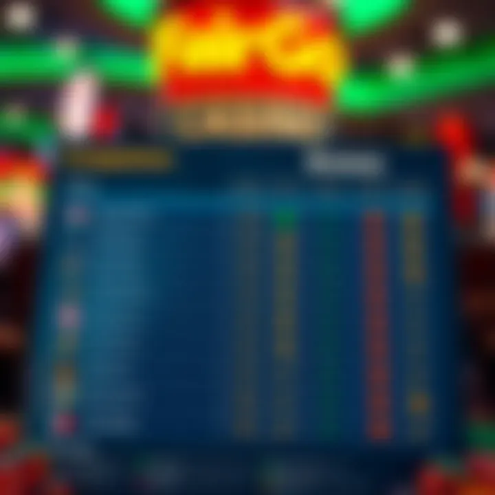 Comparison chart highlighting bonus offers from various Australian online casinos with icons and ratings