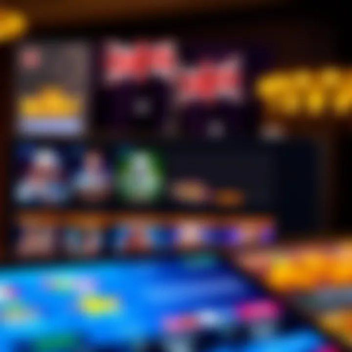 Digital interface displaying various online casino games with Australian flag in background