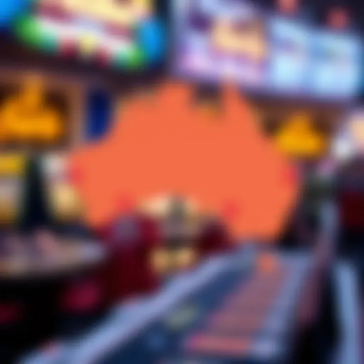 Illustration of Australian map highlighting reliable online casino connection points