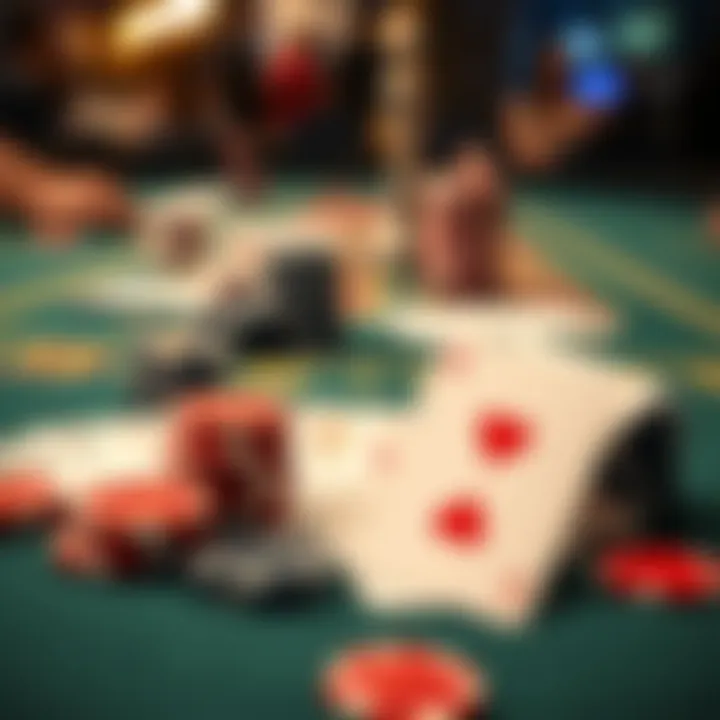 Casino chips and playing cards laid out on a gaming table highlighting bonus opportunities