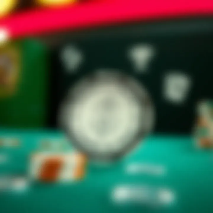 Illustration of a casino chip with dollar sign surrounded by terms and conditions symbols