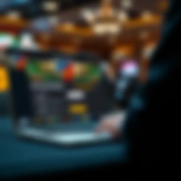 User closing online casino account securely from a laptop