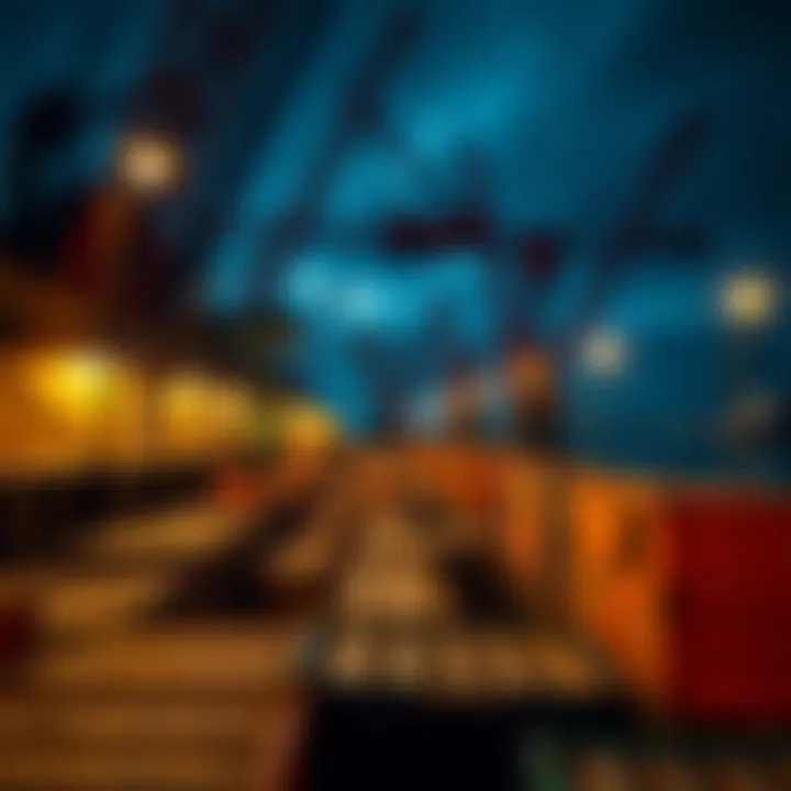 Historical Dock Scene Reflecting Australian Maritime Labour Heritage Historic dock with cranes and cargo crates representing early Australian maritime labour