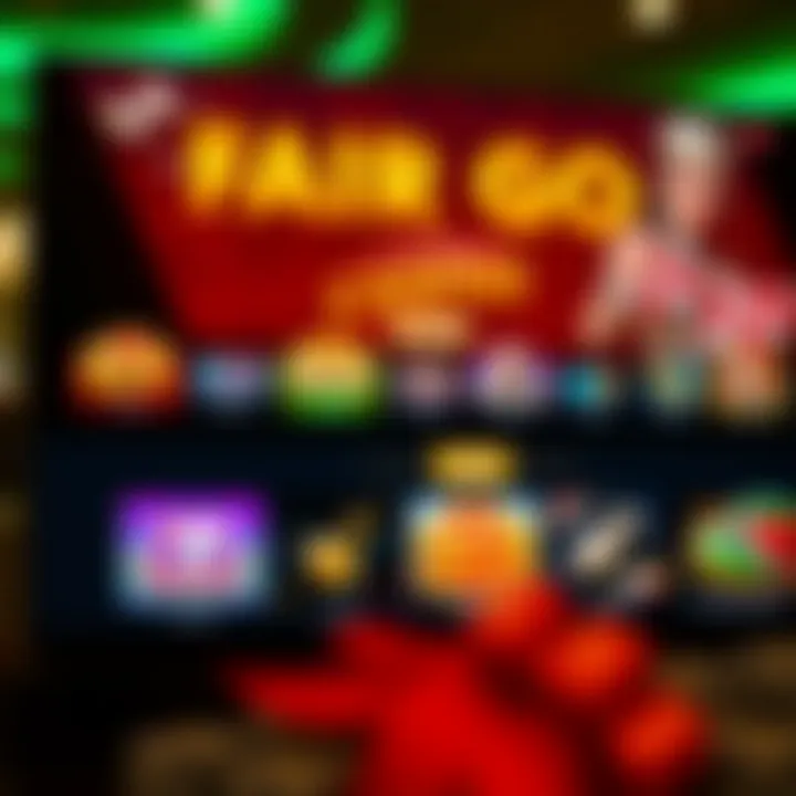 Screenshot of Fair Go Casino homepage showcasing game selection and main navigation menu