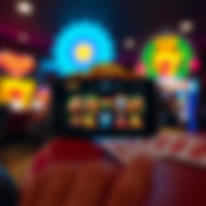 Mobile device displaying the Fair Go Casino app interface with vibrant slot game icons