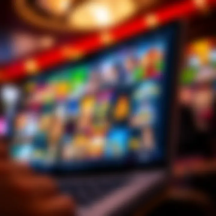 Variety of casino games displayed on a digital device screen
