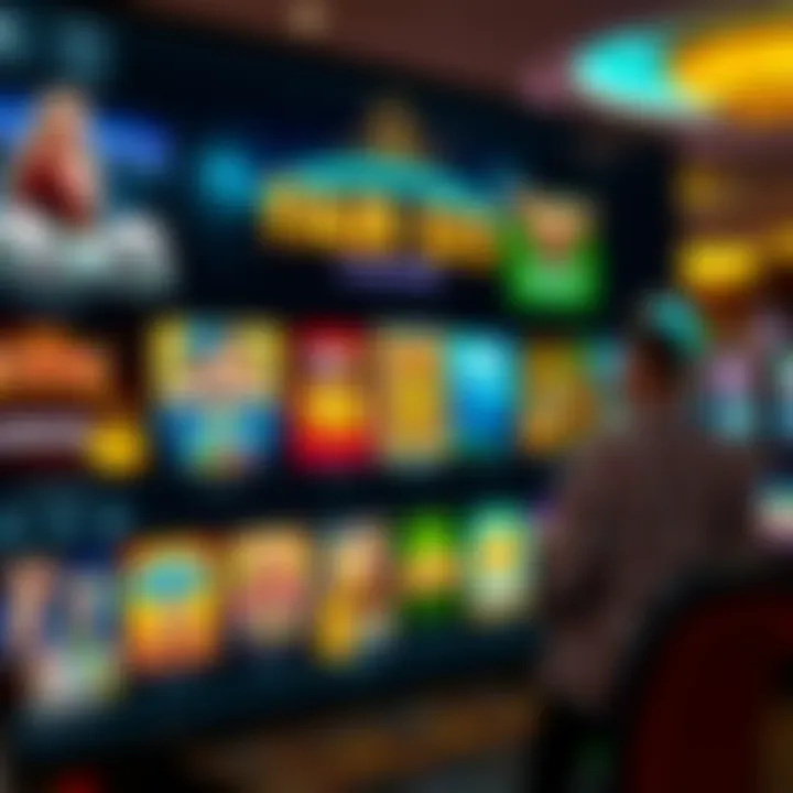 Diverse range of casino games displayed on a digital interface