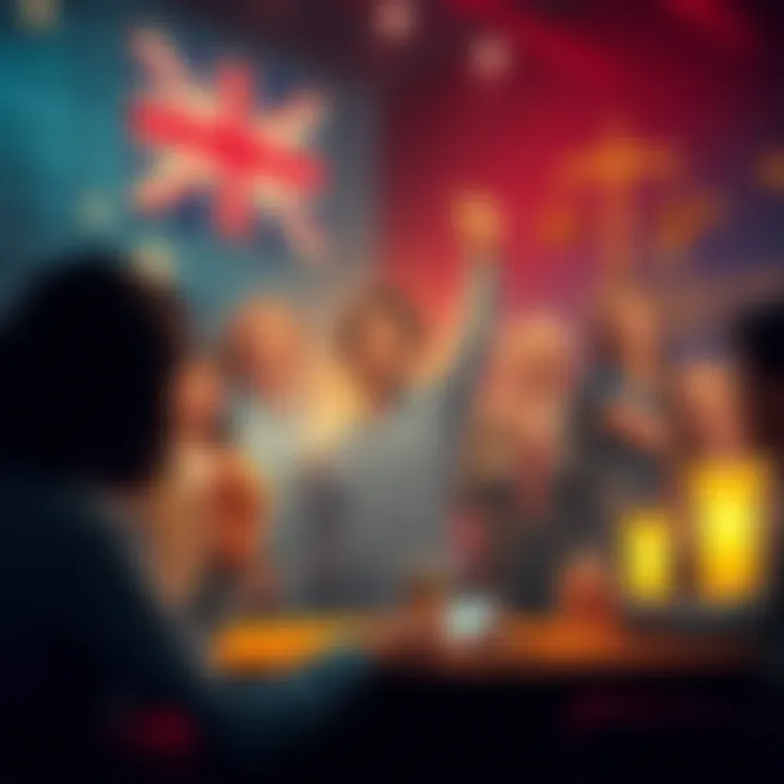 Illustration showing diverse figures celebrating equality and opportunity in Australia with symbols of justice and community support