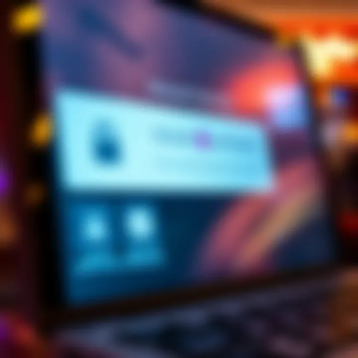 Close-up of a digital device displaying a secure login interface with verification icons
