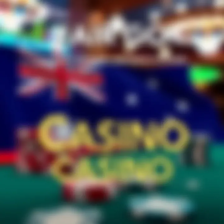 Graphic showing Australian flag with casino chips and promotional text