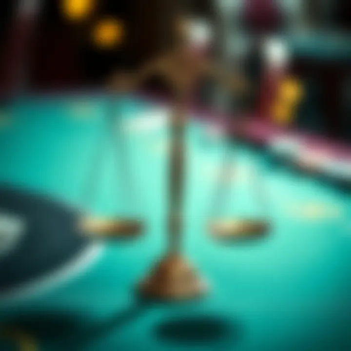 A balanced scale symbolizing fairness and integrity in online gambling