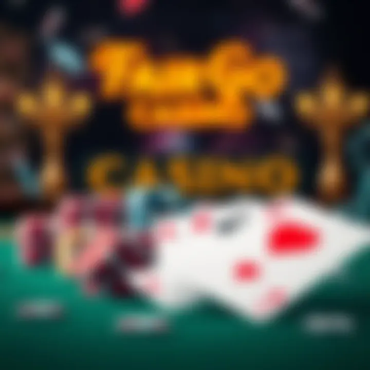 Illustration of casino chips and playing cards symbolizing online casino bonuses