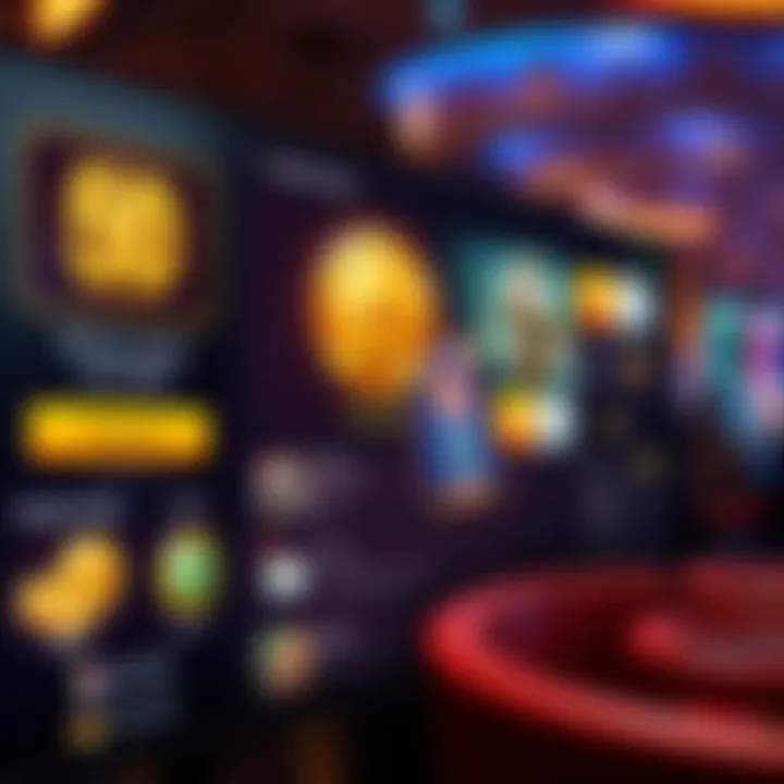 Online casino interface showing bonus claim options and payment methods