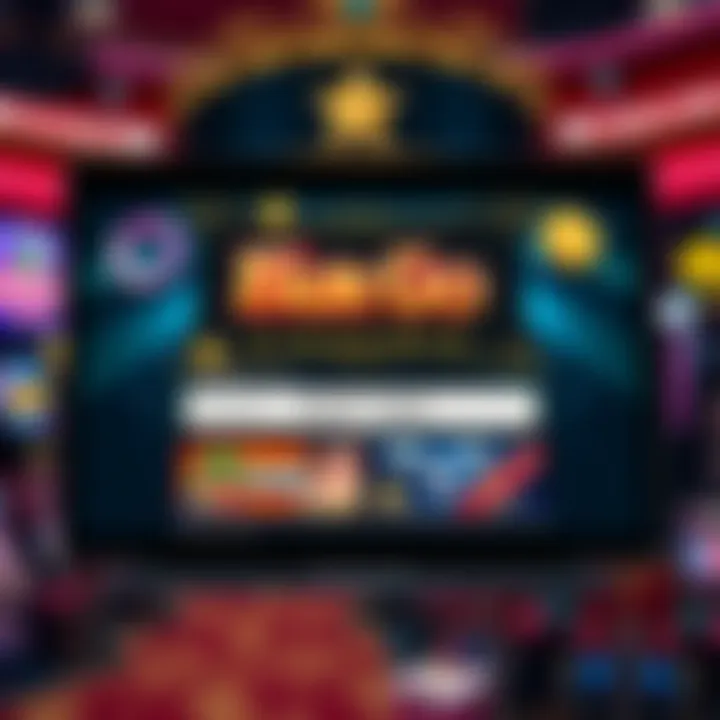 Digital interface showing bonus code entry screen with casino-themed graphics