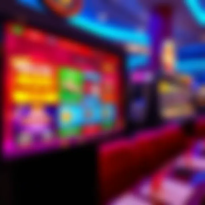 Illustration of a vibrant casino interface showcasing bonus codes and promotional offers on a digital screen