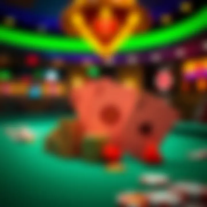 Visual representation of casino bonuses with coins and cards symbolizing rewards