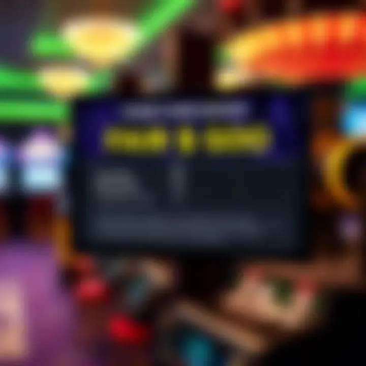 Illustration of a digital screen displaying bonus details and wagering conditions for online casino players