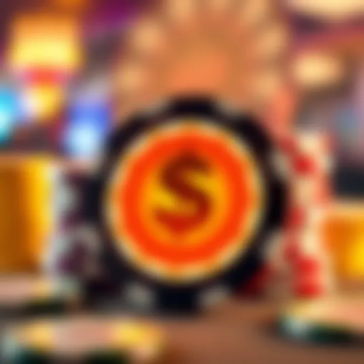 Graphic showing casino chips and a glowing bonus icon representing casino bonuses and wagering requirements