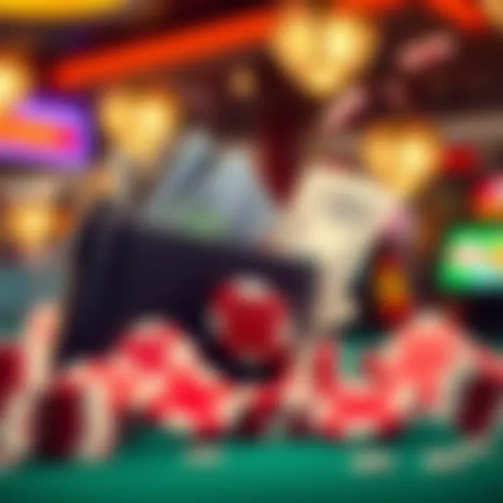 Guide to Withdrawing Bonus Winnings at Fair Go Casino Illustration of a digital wallet with casino chips and cash flowing out symbolizing cashing out winnings