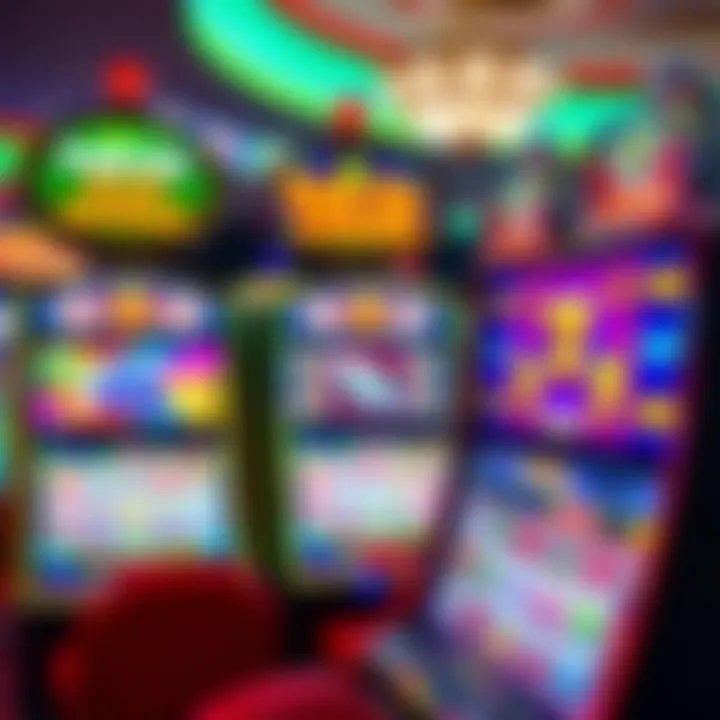 Bright casino slot machines showcasing colorful reels and vibrant symbols