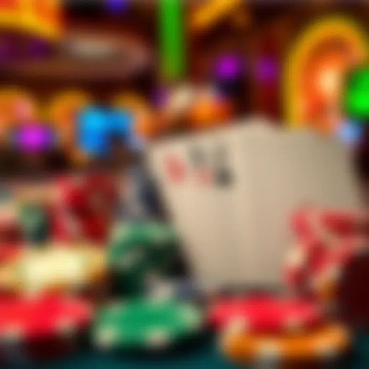 Visual Representation of Bonus Offers at Fair Go Casino Colorful casino chips and playing cards illustrating bonus offers at an online casino
