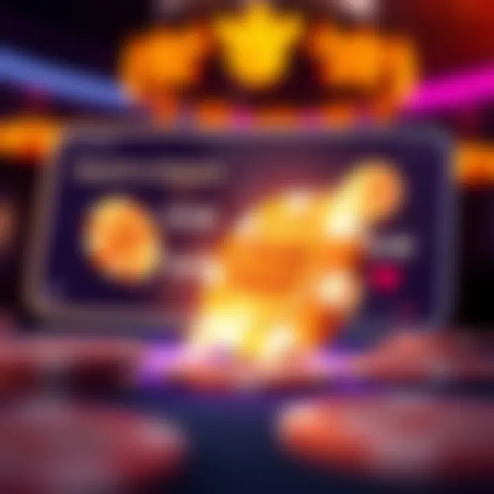 Illustration showing the concept of a casino bonus offer with digital tokens and a glowing casino chip