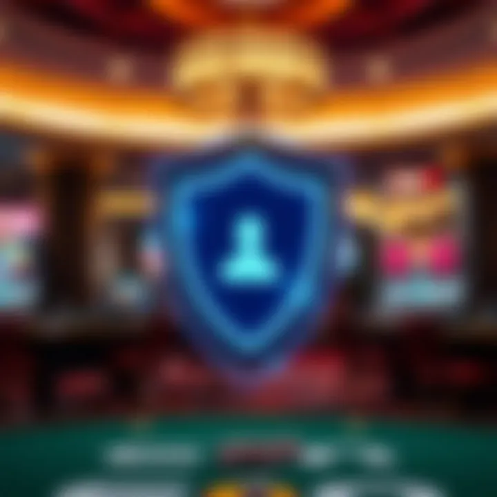 Digital shield representing player protection and responsible gambling in online casinos