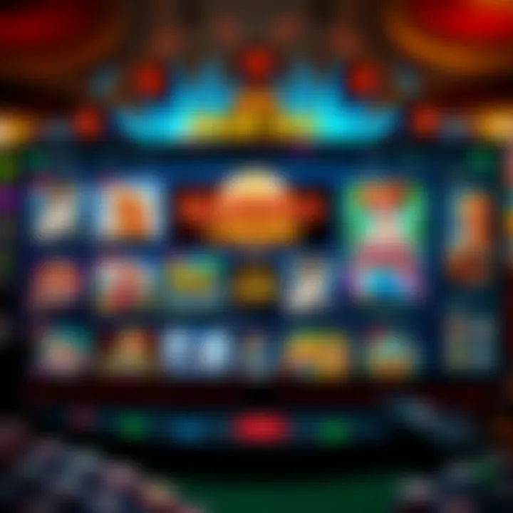 Online casino interface showcasing diverse slot games and interactive features
