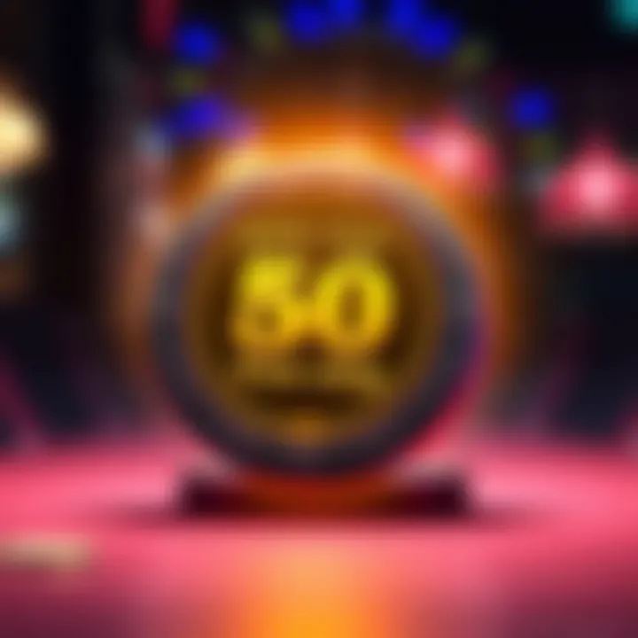 Illustration showing a casino chip glowing with a golden aura symbolizing a free bonus offer