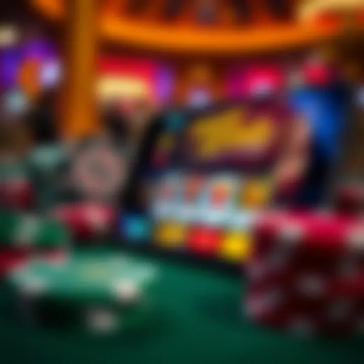 Illustration of casino chips and a mobile device showing promotional offers on screen