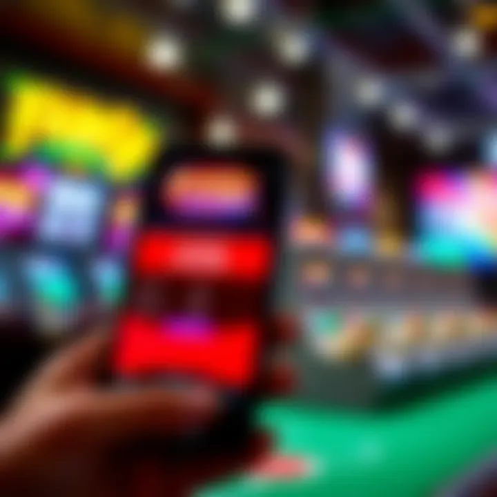 Mobile device displaying secure online casino platform with convenient banking options