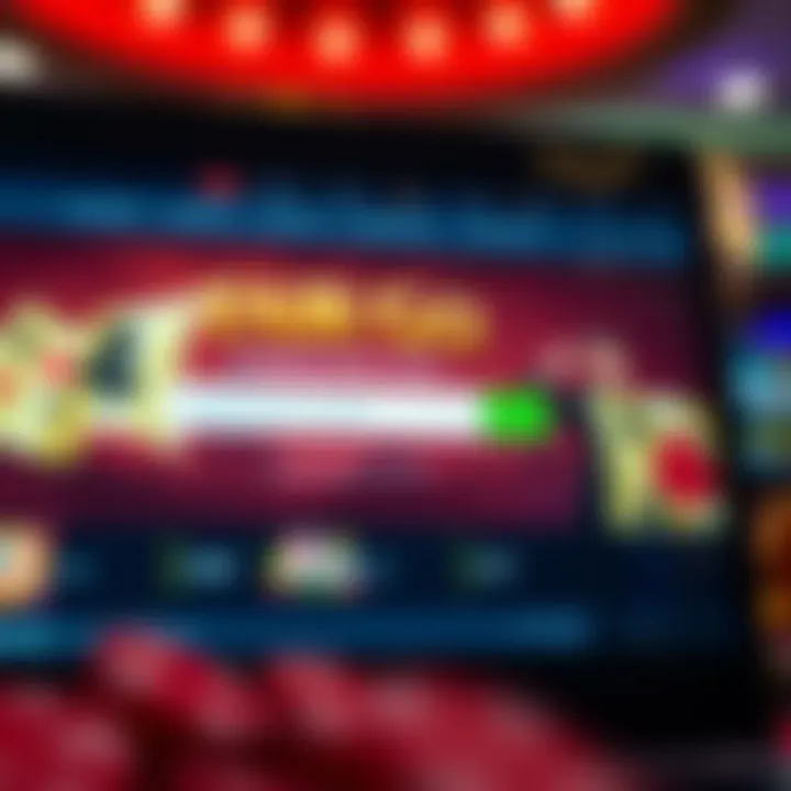 Online casino interface highlighting bonus code entry field