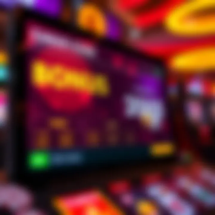 Online Casino Bonus Code Promotion Screen Digital interface displaying bonus codes and promotional offers for online casino players