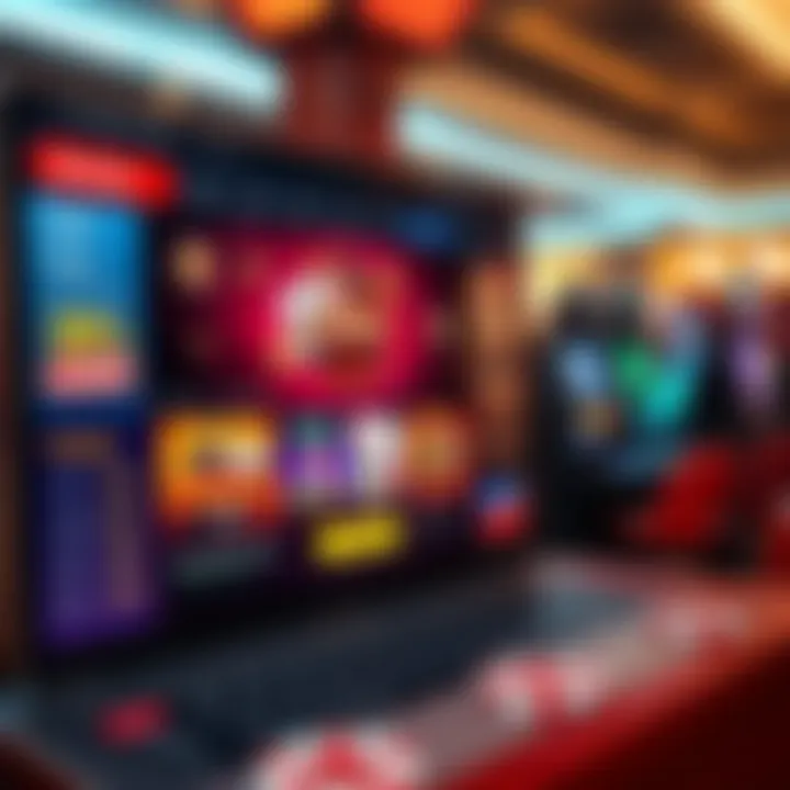 Digital casino interface showcasing promotional codes and gaming options