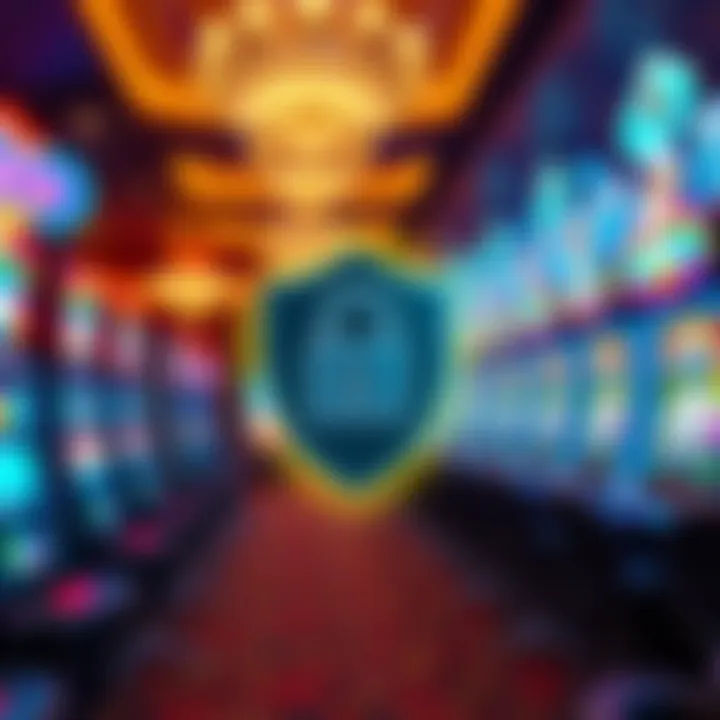 Illustration of digital security shield protecting online casino games