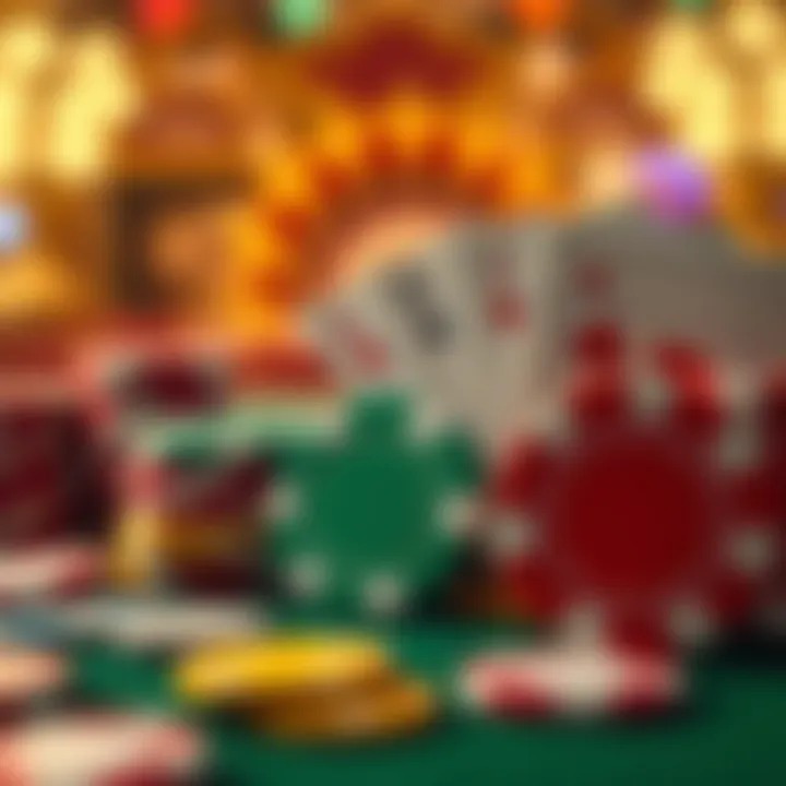 Colorful casino chips and cards representing bonus codes and promotions