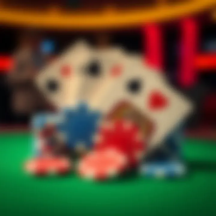 Illustration of vibrant casino chips and playing cards symbolizing promotions and bonuses at an online casino platform