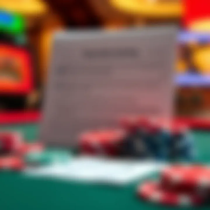 Graphic depicting responsible gambling practices with casino chips and a checklist