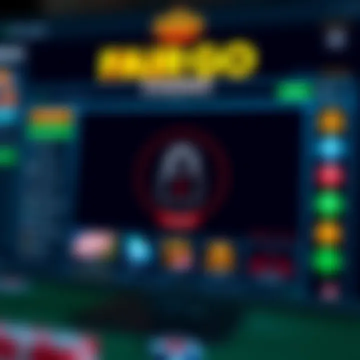 Secure online casino interface showcasing a trusted lock icon and user-friendly navigation