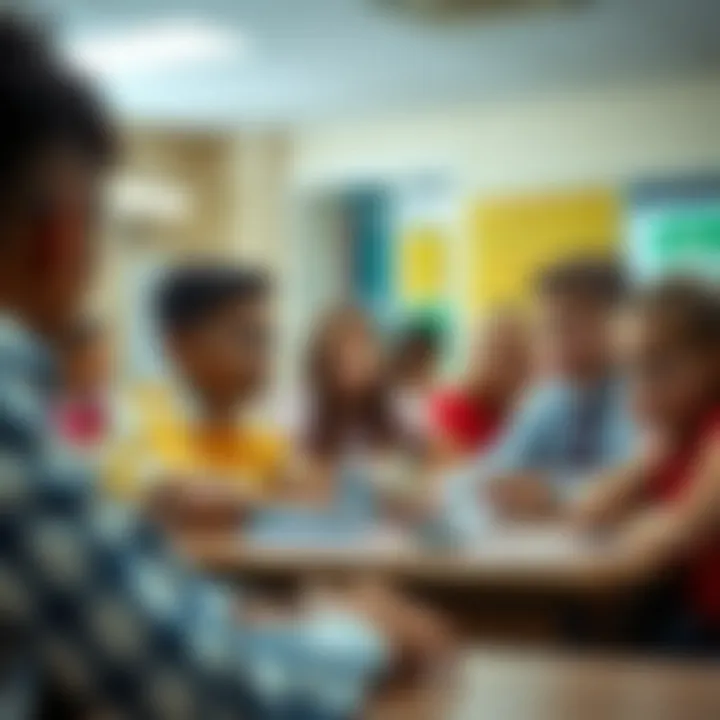 A diverse group of Australian students engaging in classroom activities with a teacher present
