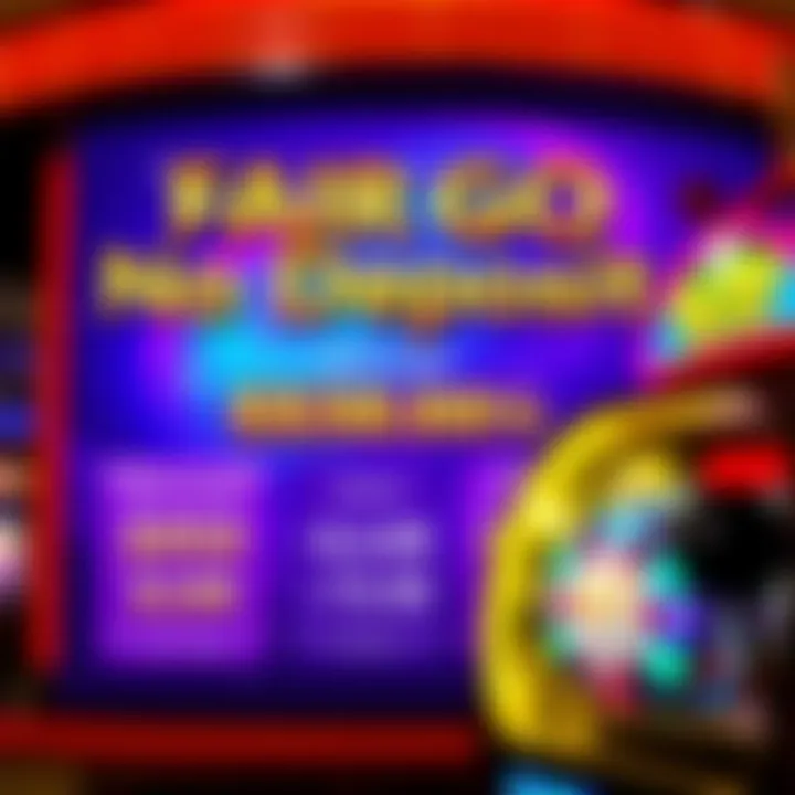 A vibrant casino interface showcasing bonus offer details with glowing chips and a spinning slot machine