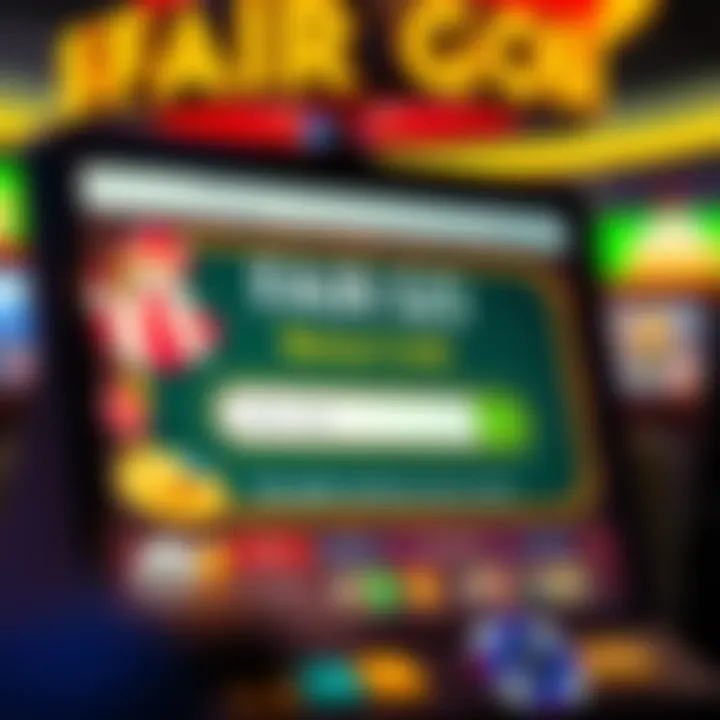 Illustration of a digital casino interface displaying bonus code entry on Fair Go website