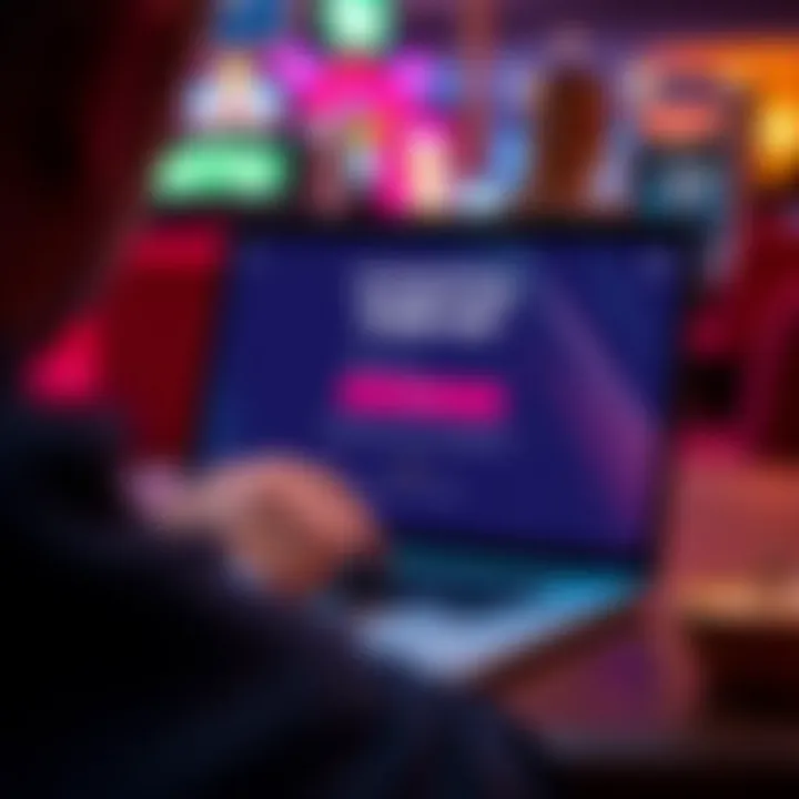 Illustration showing a person completing an online registration form on a laptop for Fair Go